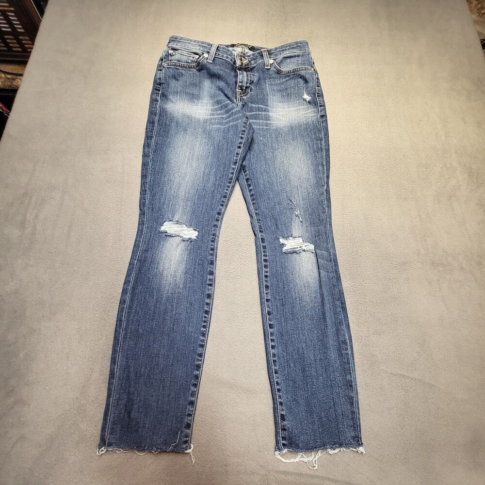 Lucky Brand Jeans Womens 4 Blue Lolita Skinny Stretch Denim Distressed